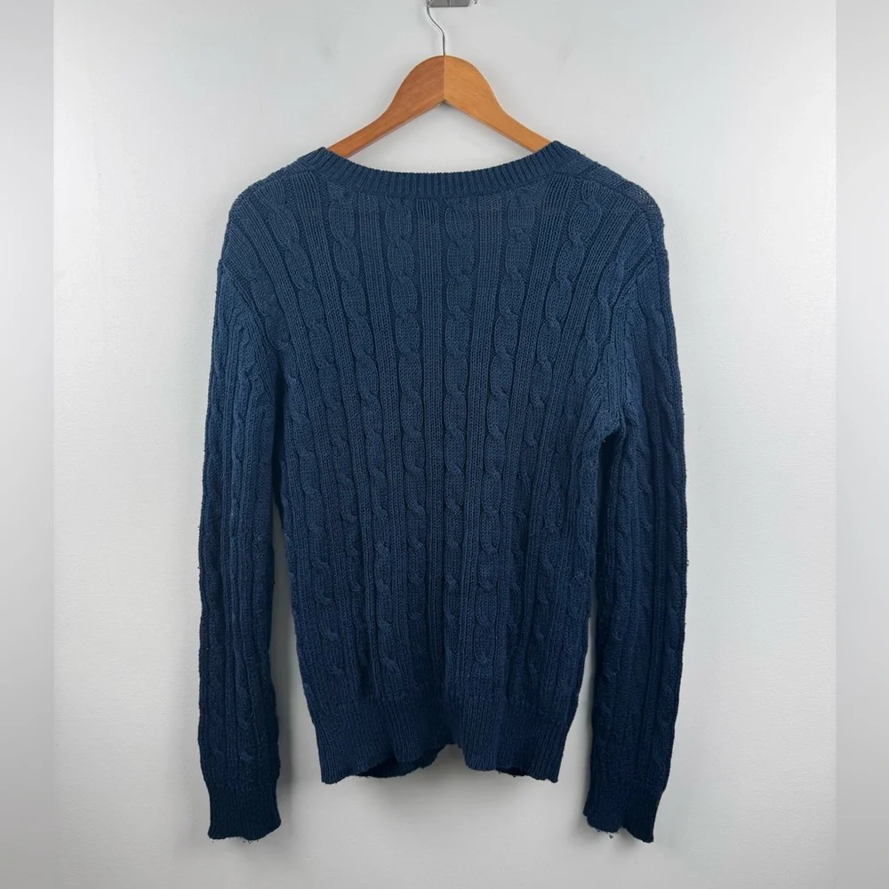 A.P.C Women Blue Cable Knit Cardigan Sweater Size‎ Small